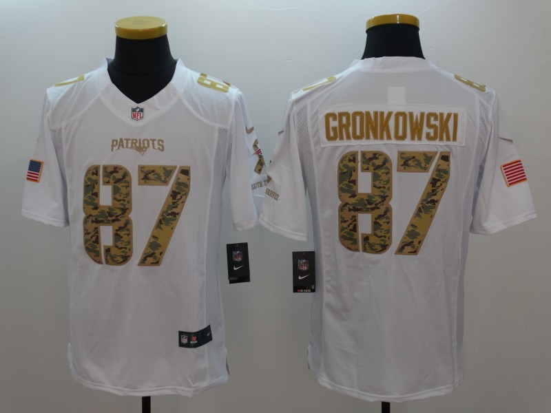 Men's New England Patriots Rob Gronkowski #87 White Jersey